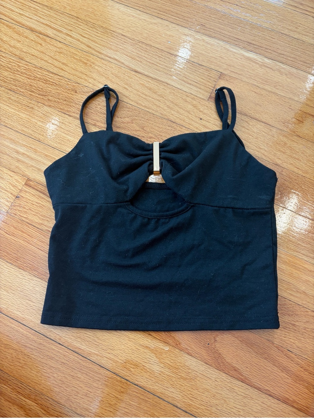Black Women’s Camisole with Front Cutout